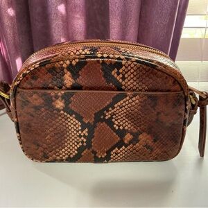 J.Crew Devon Snake-Print Leather Crossbody Bag